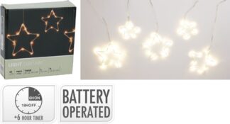 Lichtgordijn - Kerststerren - 120cm - op batterijen