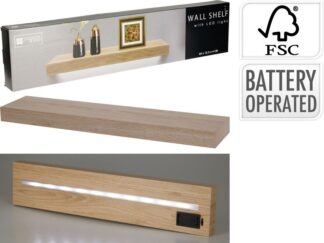 Wandplank met LED verlichting - Bruin