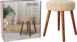 Bijzetkrukje - creme wit - 45cm