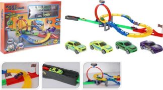 Speelset Autobaan met Lanceerder en 4 Auto's